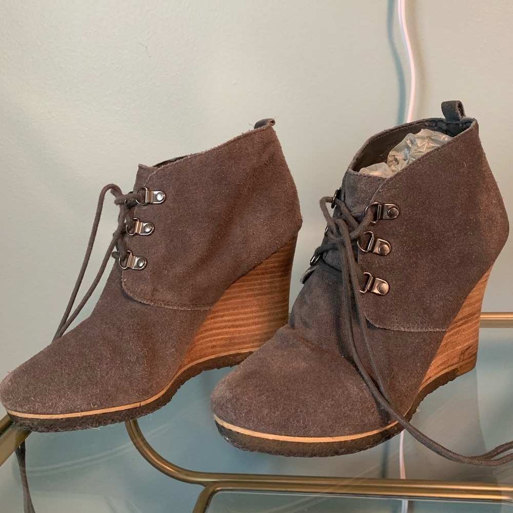 Grey suede booties size 8.5